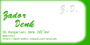 zador denk business card